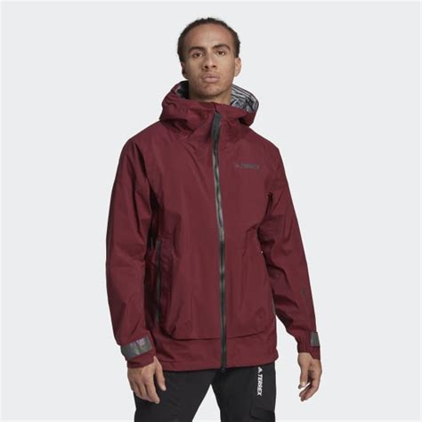 Adidas TERREX MYSHELTER GORE TEX Rain Jacket Burgundy Free Shipping