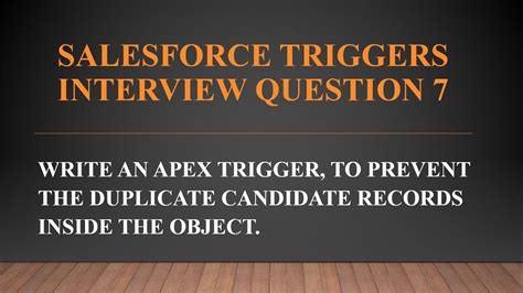 Salesforce Apex Triggers Real Time Interview Question 7 YouTube