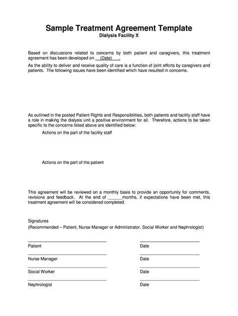 Treatment Agreement Fill Online Printable Fillable Blank Pdffiller