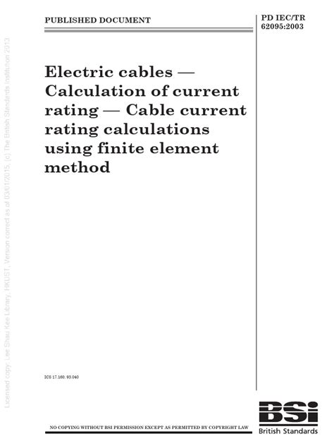 electric cables calculation  current rating cable unknown
