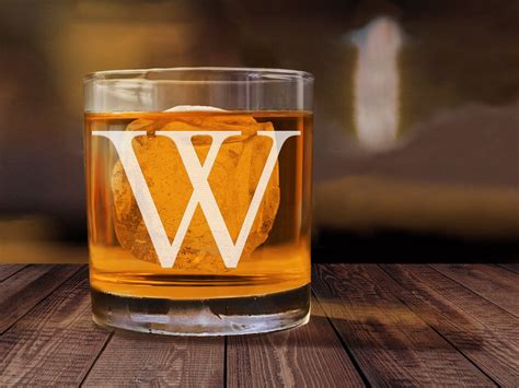 Personalized Monogram Whiskey Glass Monogrammed Glasses Etsy