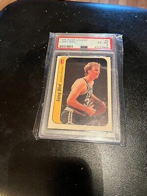 1986 Fleer Basketball Sticker 2 Larry Bird Boston Celtics HOF PSA 6 EX