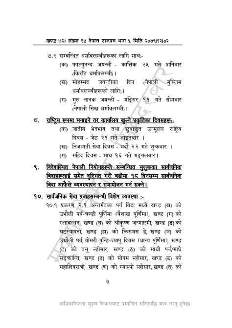 Public Holidays List of 2080 B.S. Published By Government Of Nepal