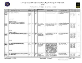 Programación Semanal de la Escuela de Capacitación Judicial 24 al 29