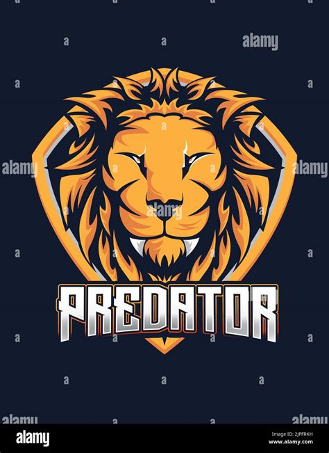 Lion Mascot With Shield For E Sport Gaming Logo Vector Design Stock