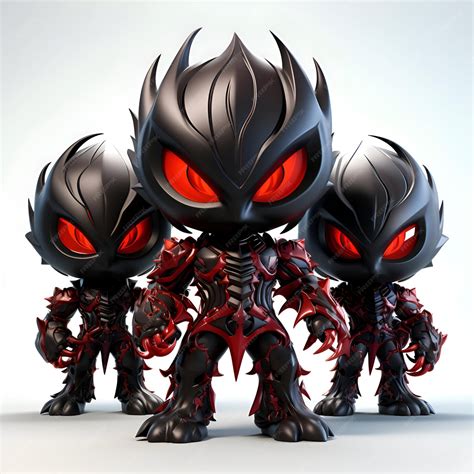 premium photo  rendering   fantasy alien team   white background