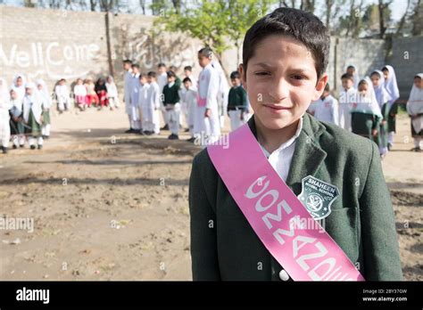 Students Inside And Outside Of A School In Swat Valley Kpk Pakistan