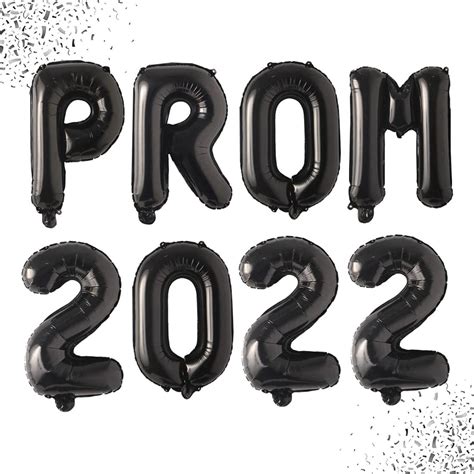 Buy Prom 2022 Balloons Banner Black 16 Inch Prom Letter Mylar Balloons