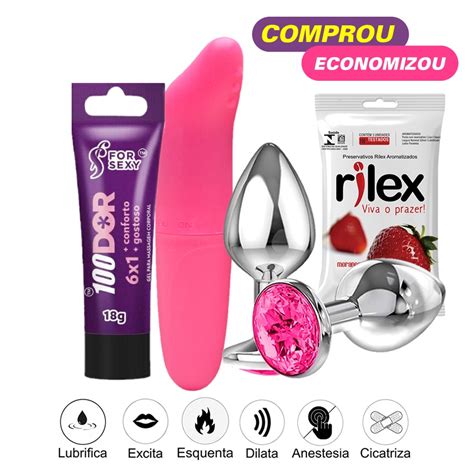 Kit Plug Anal P Sexo Anal Dor Lubrificante Intimo Vibrador