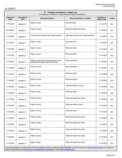 30 Day Ust Walkthrough Inspection Forms