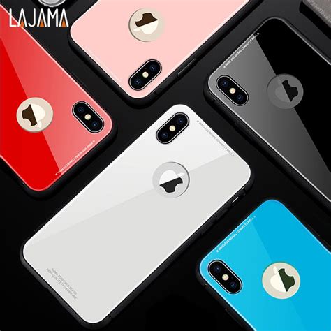 Lajama Luxury Tempered Glass Phone Case For IPhone 6 6S 7 8 Plus Anti