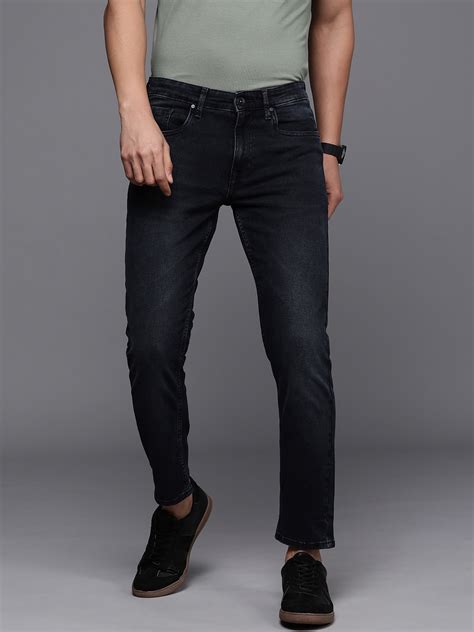 Buy Louis Philippe Jeans Men Navy Blue Slim Fit Low Rise Light Fade