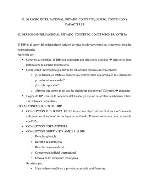 El Derecho Internacional Privado El Derecho Internacional Privado