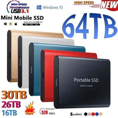 Portable Type C SSD External Hard Disk 4tb With USB 3 1 4TB 6TB 2TB