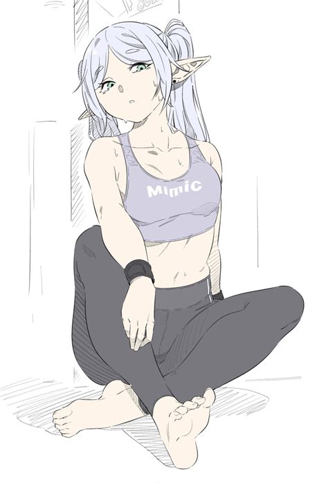 Rule 34 1girls After Workout Barefoot Belly Button Elf Elf Ears Elf