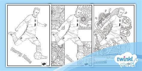 Harry Kane Colouring Pages Euro 2020 Twinkl Move PE