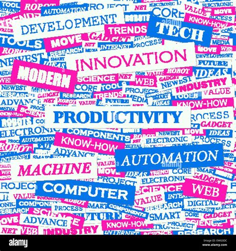 PRODUCTIVITY Word Cloud Illustration Tag Cloud Concept Collage Stock