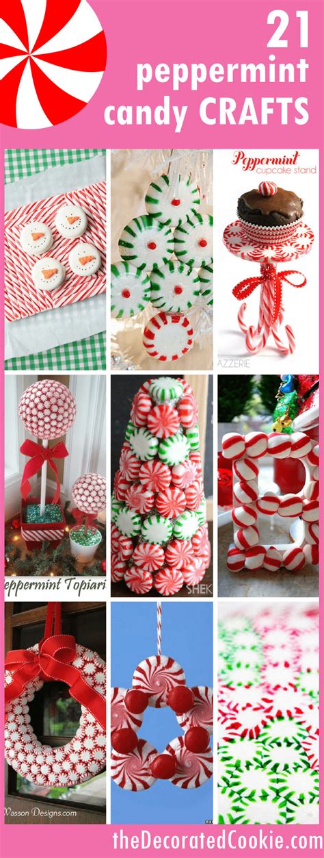 A roundup of 21 peppermint candy crafts for Christmas