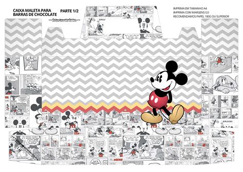 Caixa Maleta Para Pascoa Mickey Mouse Fazendo A Nossa Festa