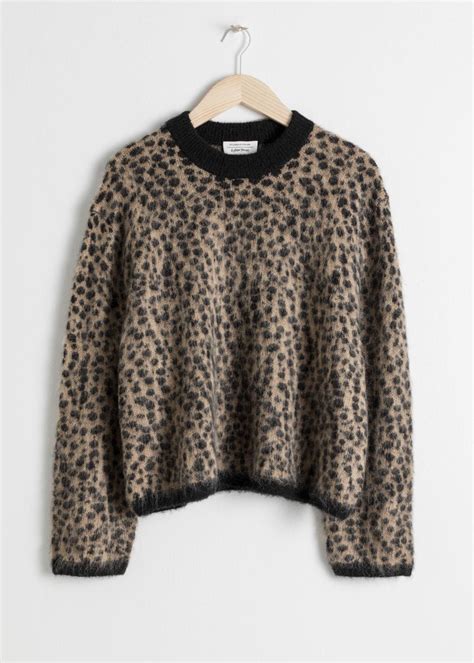 And Other Stories Wool Leopard Knit Sweater In Beige Natural Lyst