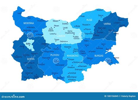 Bulgaria Map. Cities, Regions. Vector Stock Illustration - Illustration ...