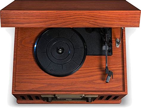 Crosley Cr704c Pa Musician Turntable With Radio Cd Player Cassette And Aux In Paprika Top