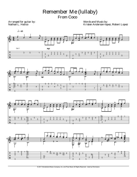 Remember Me Lullaby Arr Nathan L Hatico By Robert Lopez Sheet