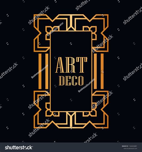 Retro Art Deco Invitation Border Frame Vector De Stock Libre De