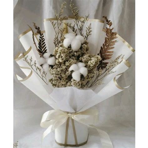 Jual Buket Wisuda Jogja Buket Bunga Kering Dry Cotton Flower Bouquet