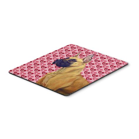 Great Dane Hearts Love And Valentines Day Portrait Mouse Pad Hot Pad