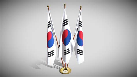 South Korea Flag Pack Buy Royalty Free 3d Model By Dragosburian [6701a19] Sketchfab Store