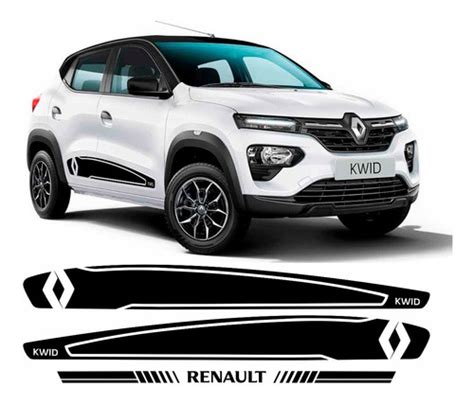 Kit 3 Adesivo Renault Kwid Sport Faixa Lateral Acessórios