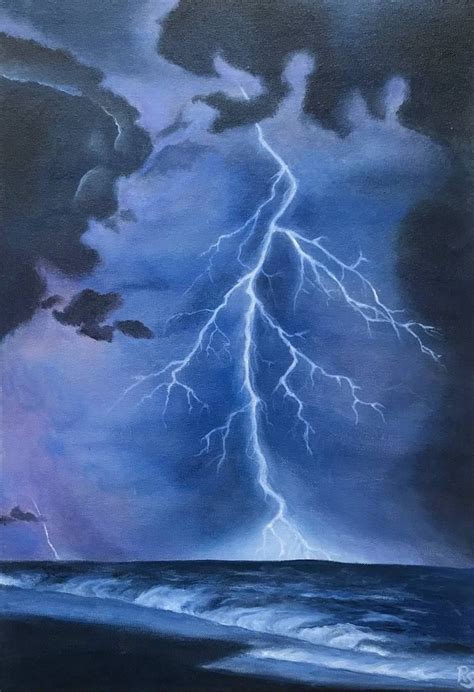 Thunderbolt acrylics Painting in 2022 | Lightning art, Small canvas art ...