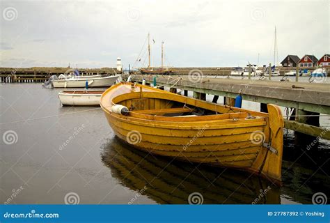 boat  ven island sweden stock photo image  pier