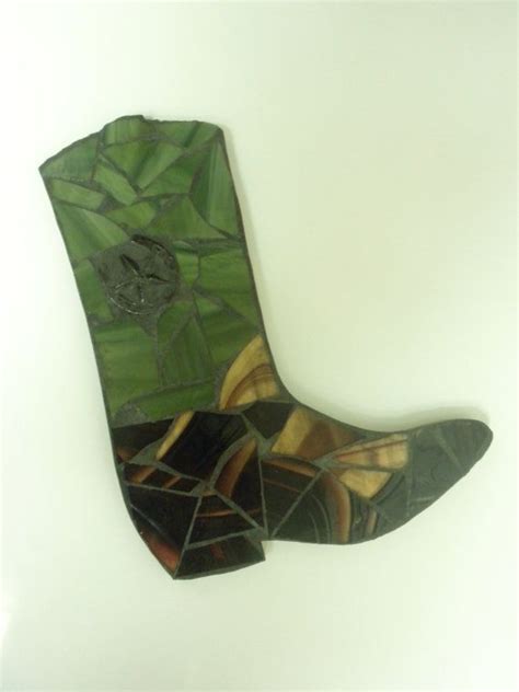 Mosaic Stained Glass Boot