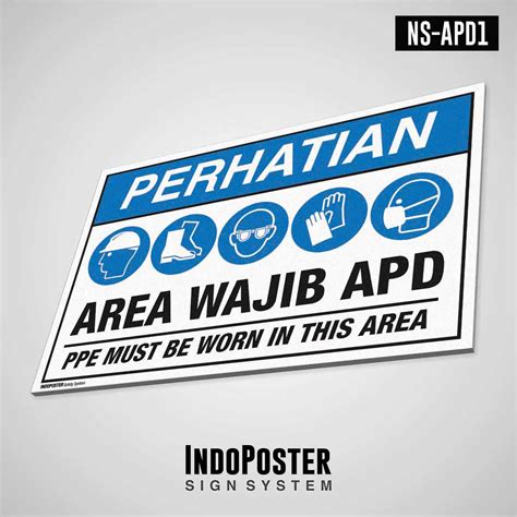 safety sign  pvc ansi area wajib apd alat pelindung diri ppe lazada