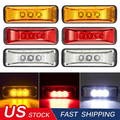 4x Amber 3 Led Side Marker Lights Rv Truck Trailer Clearance Light Waterproof Us Ebay