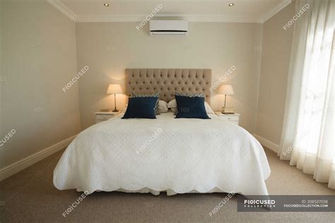 Interior of modern bedroom at home — authentic, household - Stock Photo ...