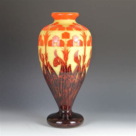 Le Verre Francais Schneider Cameo Glass Vase C 1925