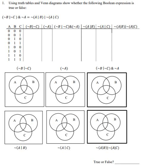 Solved 1 Using Truth Tables And Venn Diagrams Show Whether