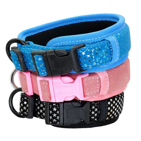 Soft Padded Dog Collar Thick Wide Pet Dog Collars Adjustable For Medium ...