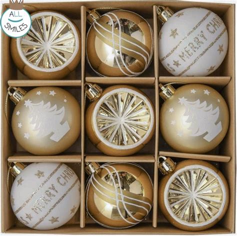 Premium Kerstballen Delige Set Kerstversiering Goud Wit