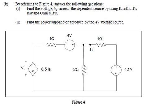 Find The Voltage Vx Across The Dependent Source By Using Kirchhoffs Law And Ohms Law Find