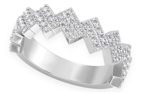 Icebox Zig Zag Diamond Ring K Solid Gold Ctw