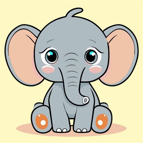 Premium Vector A Cute Baby Elephant Vector Illustration