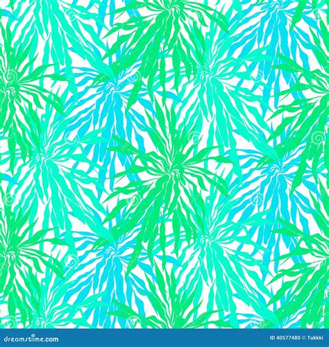 Seamless Pattern With Tropical Palm Leaves Stock Vector Illustration