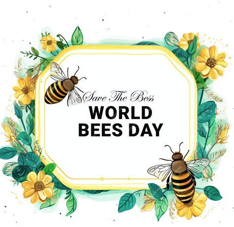 Premium PSD | Psd world bees day frame background
