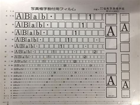 文字の大きさが一目でわかるDTPにはかかせない便利アイテム!?