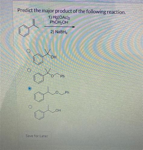 Solved Predict The Major Product Of The Following Reaction Chegg