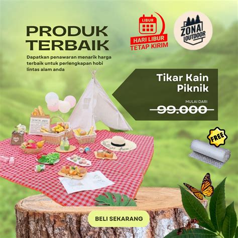 Jual Tikar Kain Piknik Camping Photographer Ukuran 200 X 150 Cm Motif